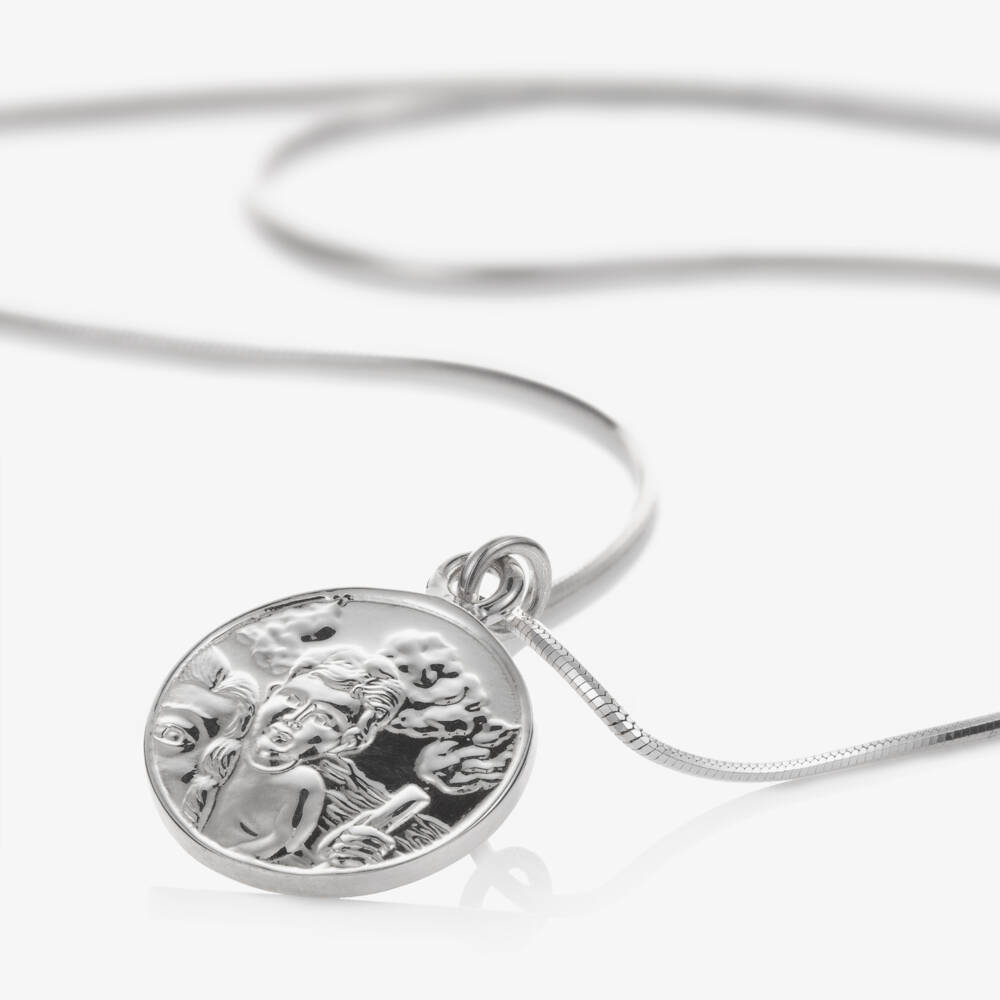 Tales From The Earth-Girls Silver Saint Charm Necklace | Childrensalon Outlet