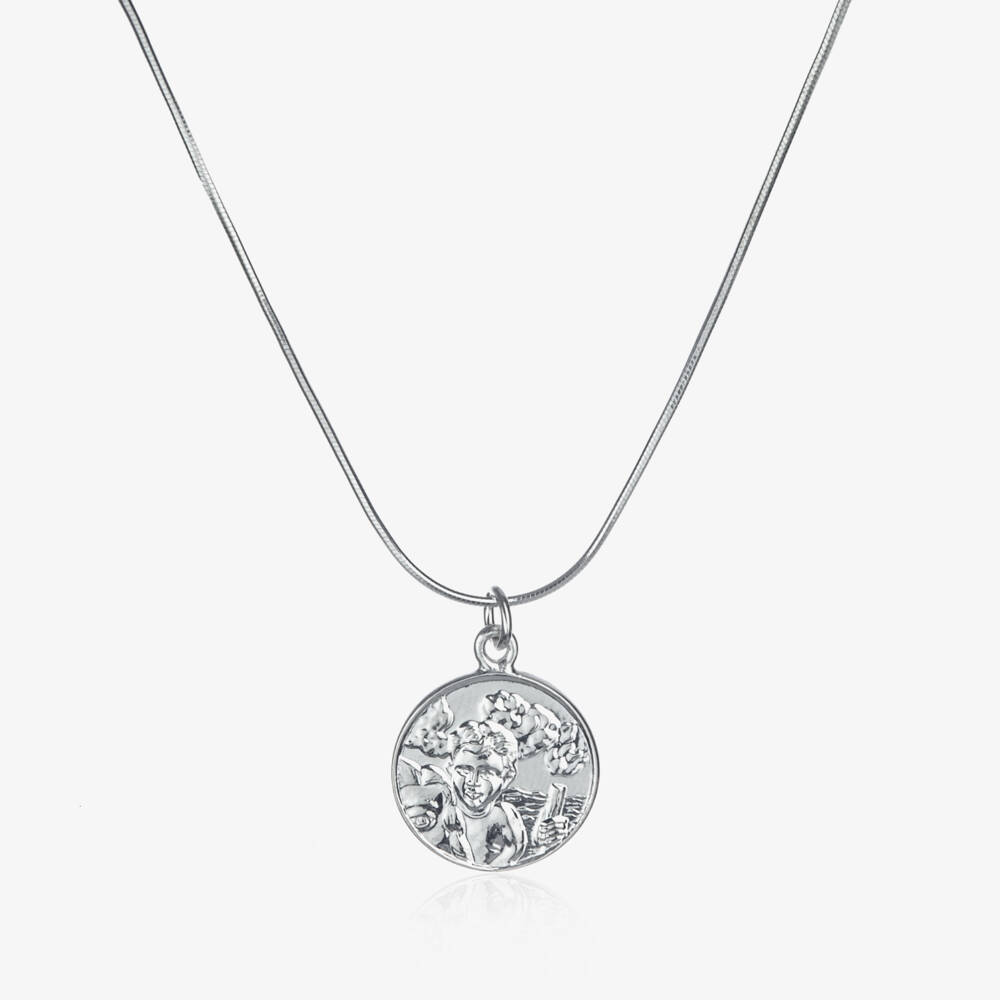 Tales From The Earth-Girls Silver Saint Charm Necklace | Childrensalon Outlet