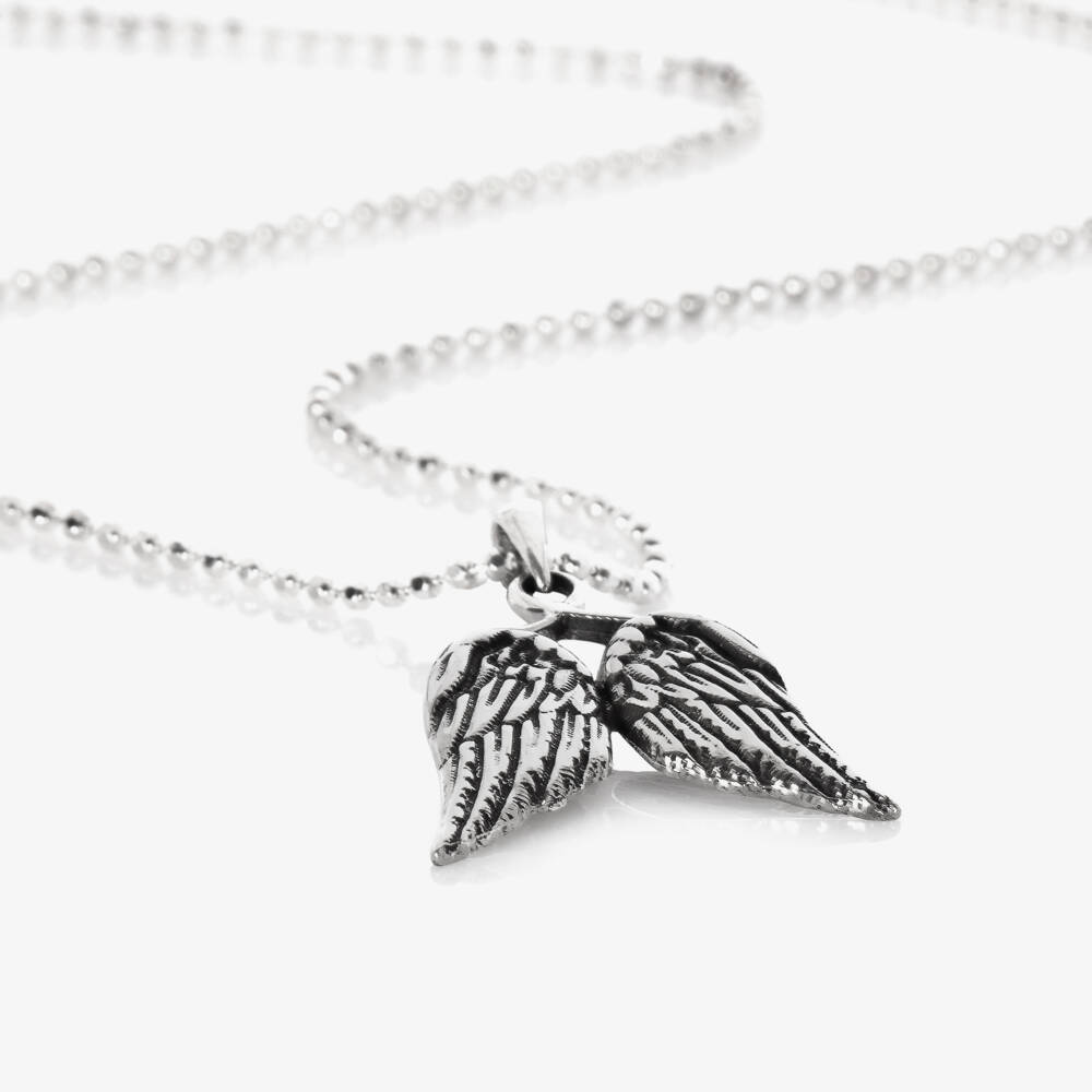 Tales From The Earth-Girls Sterling Angel Charm Necklace | Childrensalon Outlet