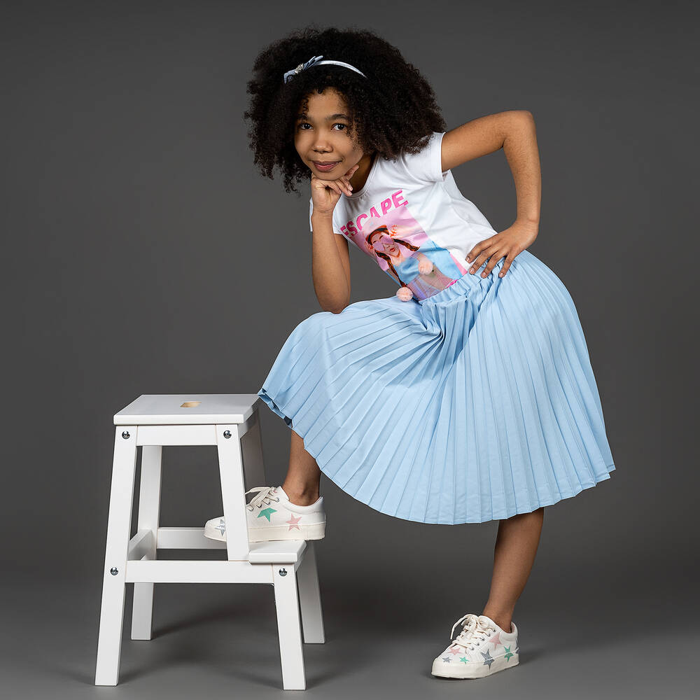 Tamarine-Girls Blue Pleated Skirt | Childrensalon Outlet