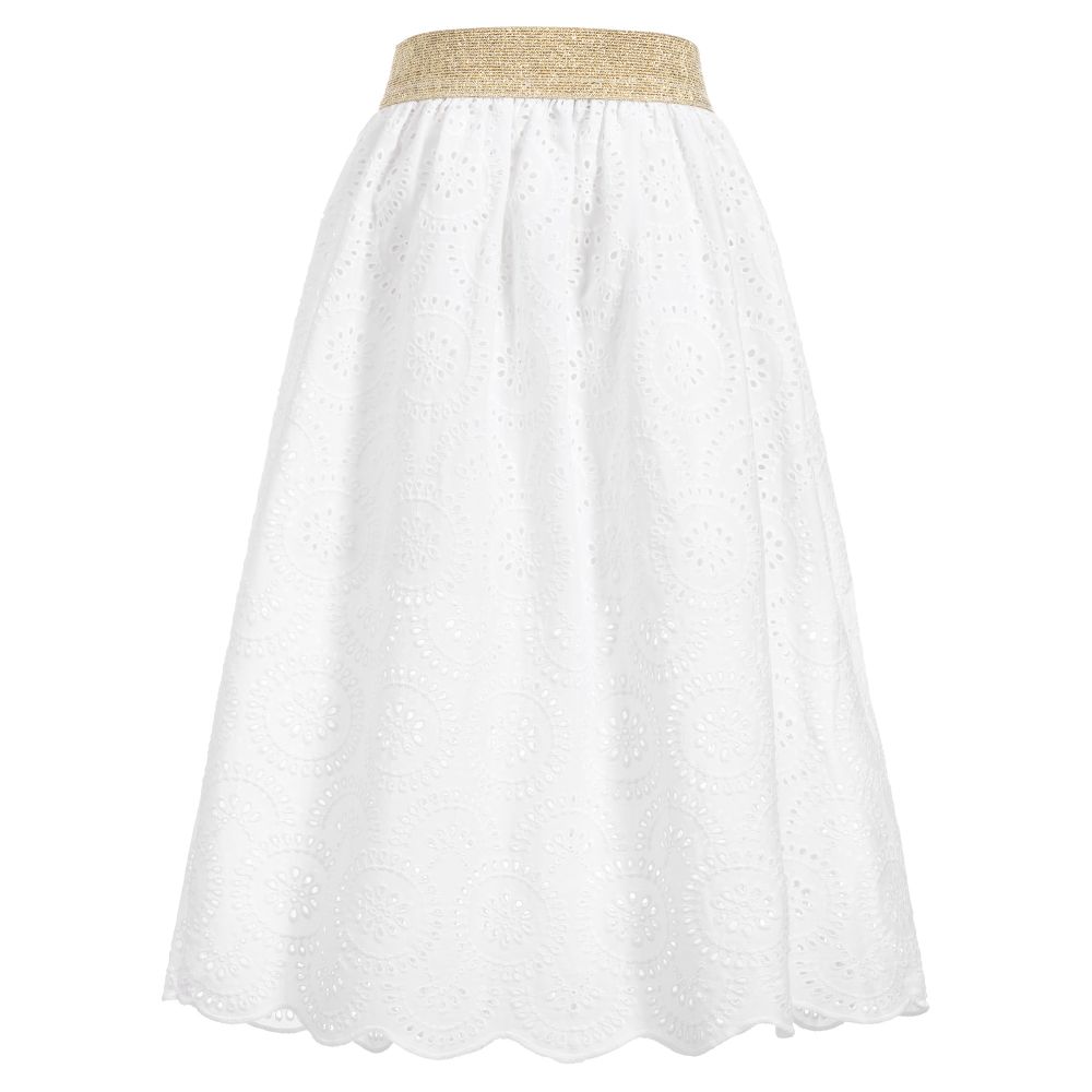 Tamarine-Girls White Cotton Skirt | Childrensalon Outlet