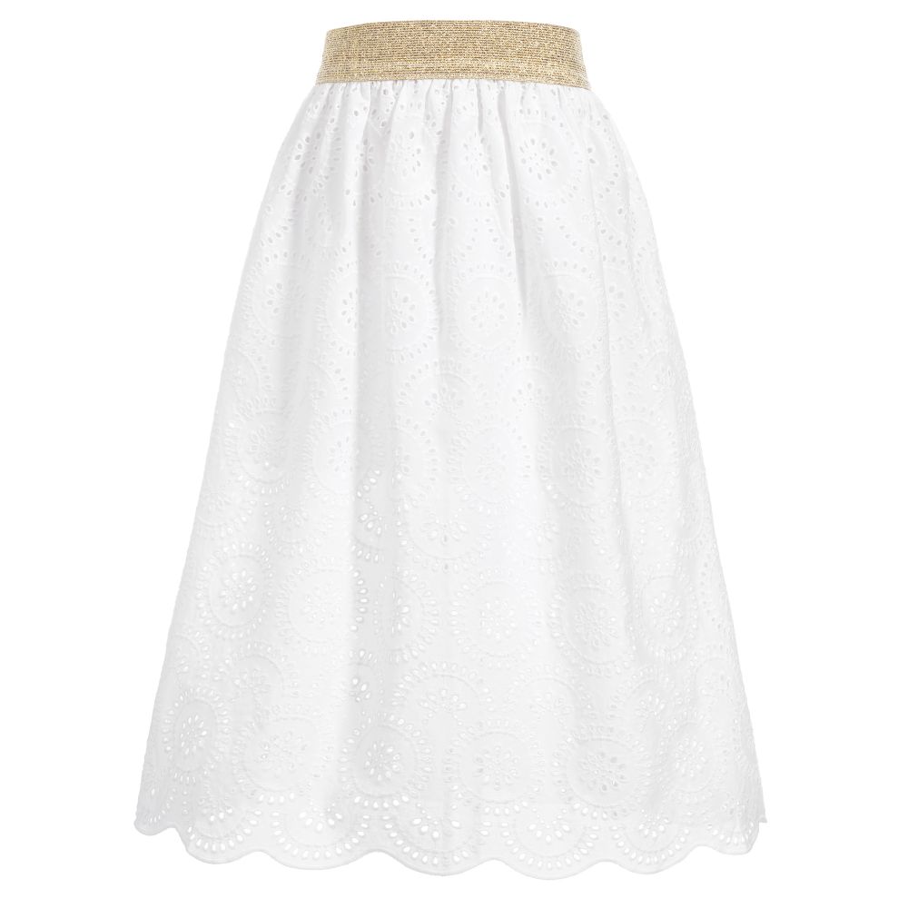 Tamarine-Girls White Cotton Skirt | Childrensalon Outlet