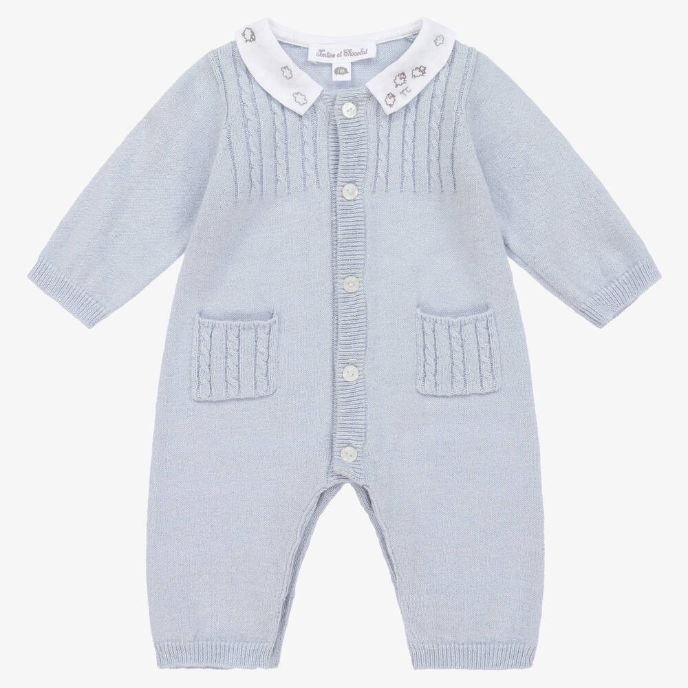 Tartine et Chocolat - Pyjama bleu en coton bébé garçon | Childrensalon