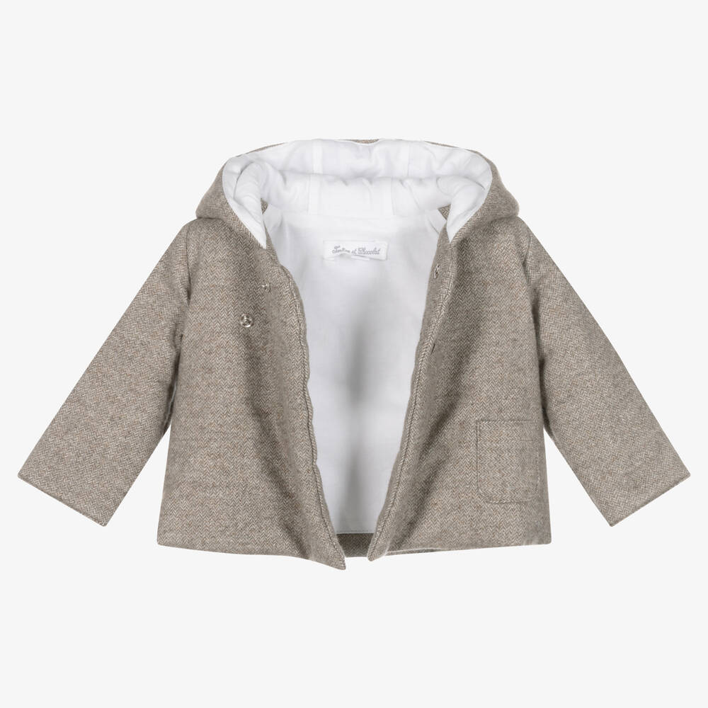 Tartine et Chocolat-Серая хлопковая куртка с капюшоном | Childrensalon Outlet