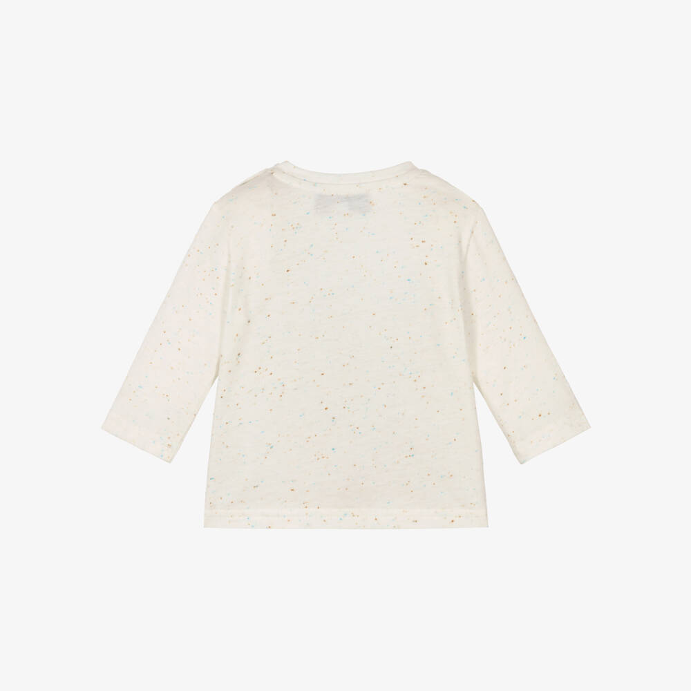 Tartine et Chocolat-Baby Boys Ivory Raccoon Print Cotton Jersey Top | Childrensalon Outlet