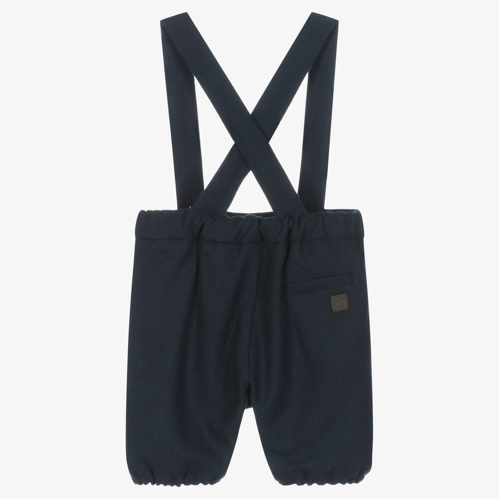 Tartine et Chocolat-Baby Boys Navy Blue Dungaree Shorts | Childrensalon Outlet
