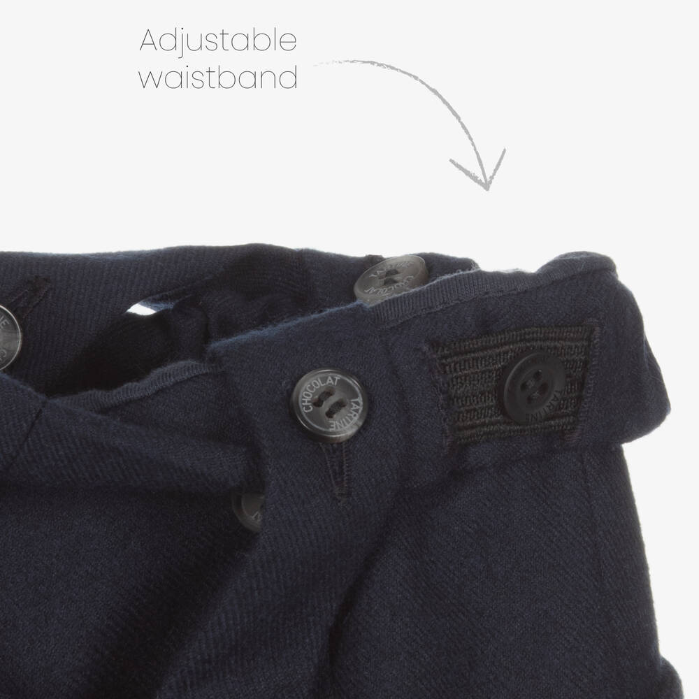 Tartine et Chocolat-Baby Boys Navy Blue Dungaree Shorts | Childrensalon Outlet