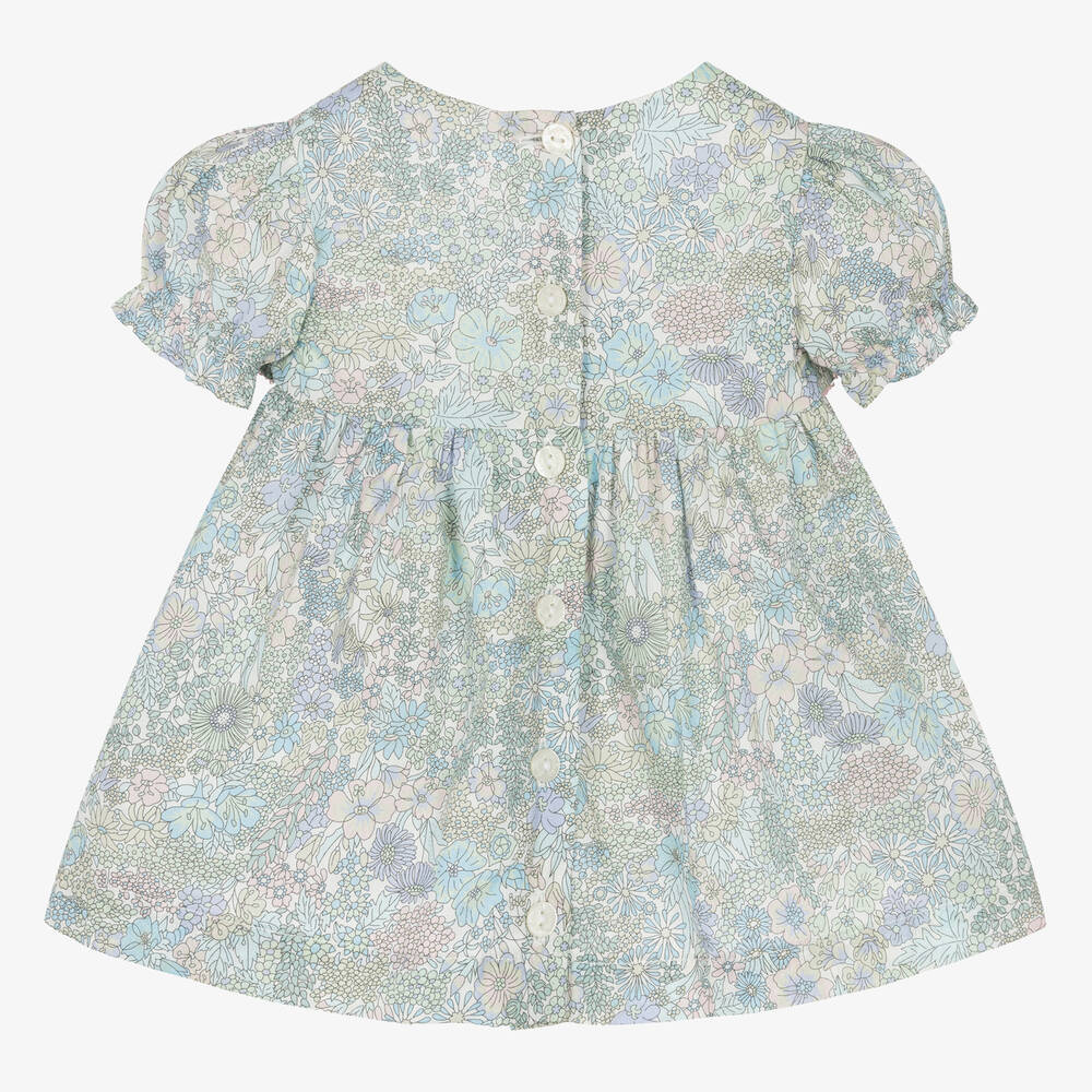 Tartine et Chocolat-Baby Girls Blue Liberty Print Dress | Childrensalon Outlet