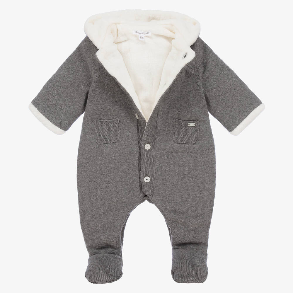 Tartine et Chocolat-Серый трикотажный комбинезон для коляски | Childrensalon Outlet
