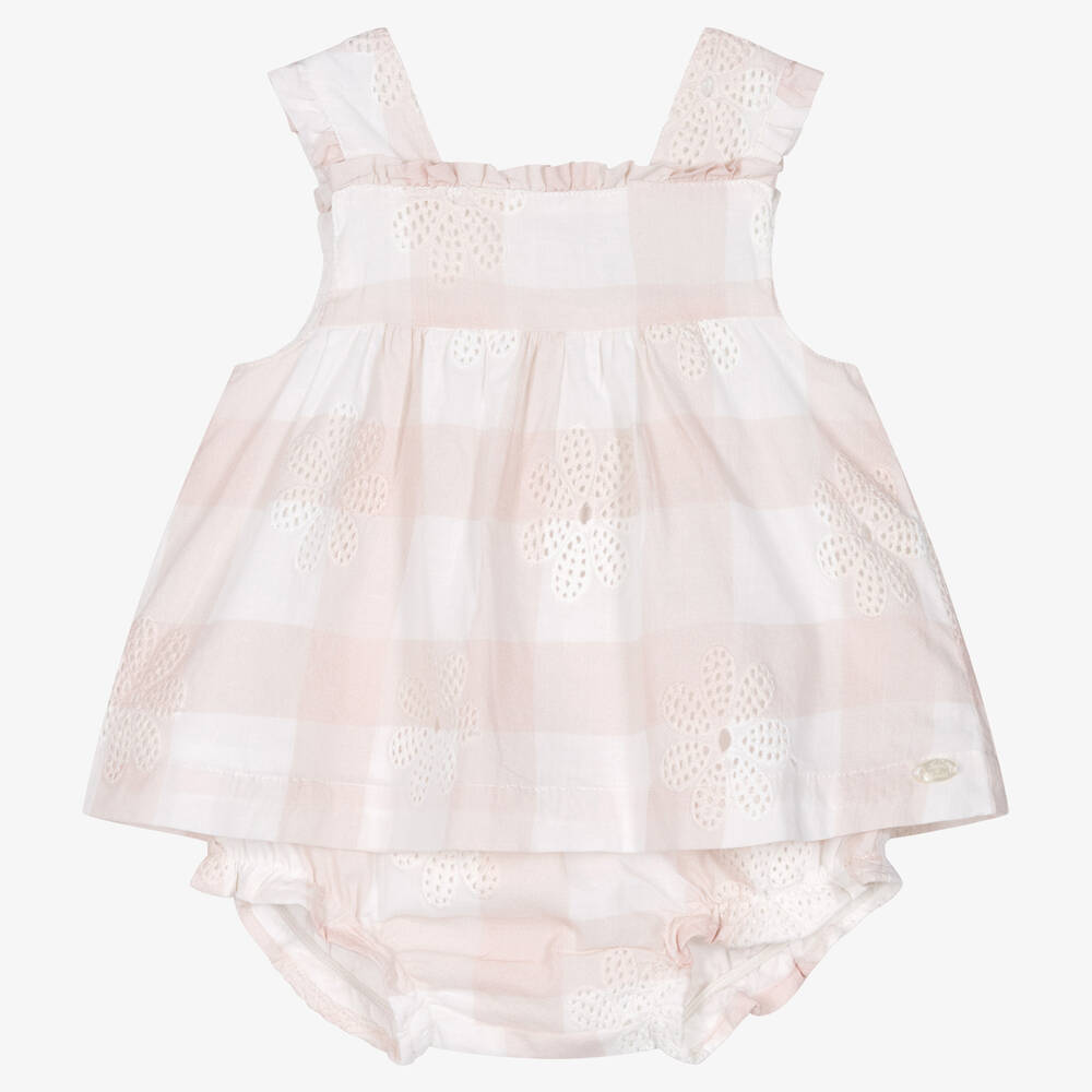 Tartine et Chocolat - Baby Girls Pink Check Shorts Set | Childrensalon