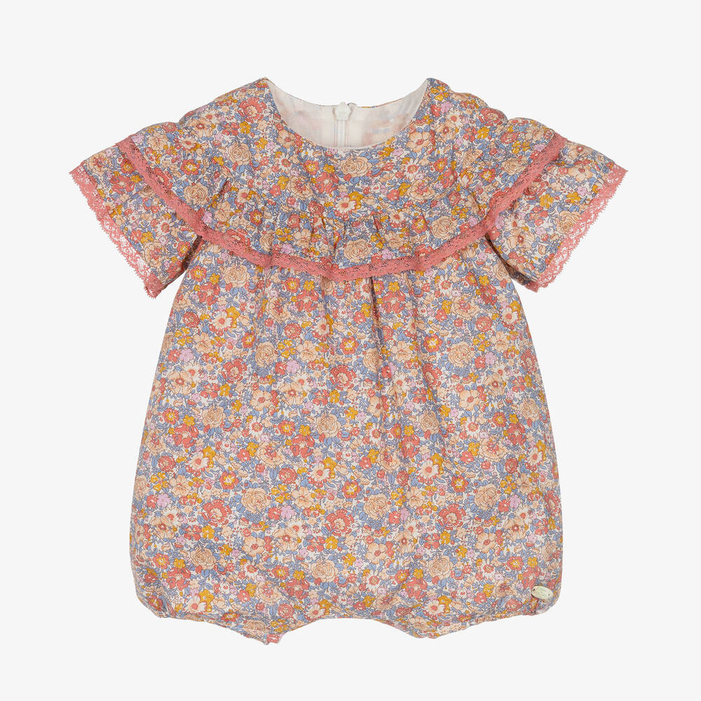 Tartine et Chocolat-Baby Girls Pink Floral Cotton Shortie | Childrensalon Outlet