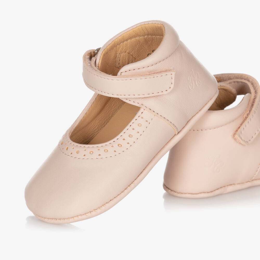 Tartine et Chocolat-Baby Girls Pink Leather Pre Walkers | Childrensalon Outlet