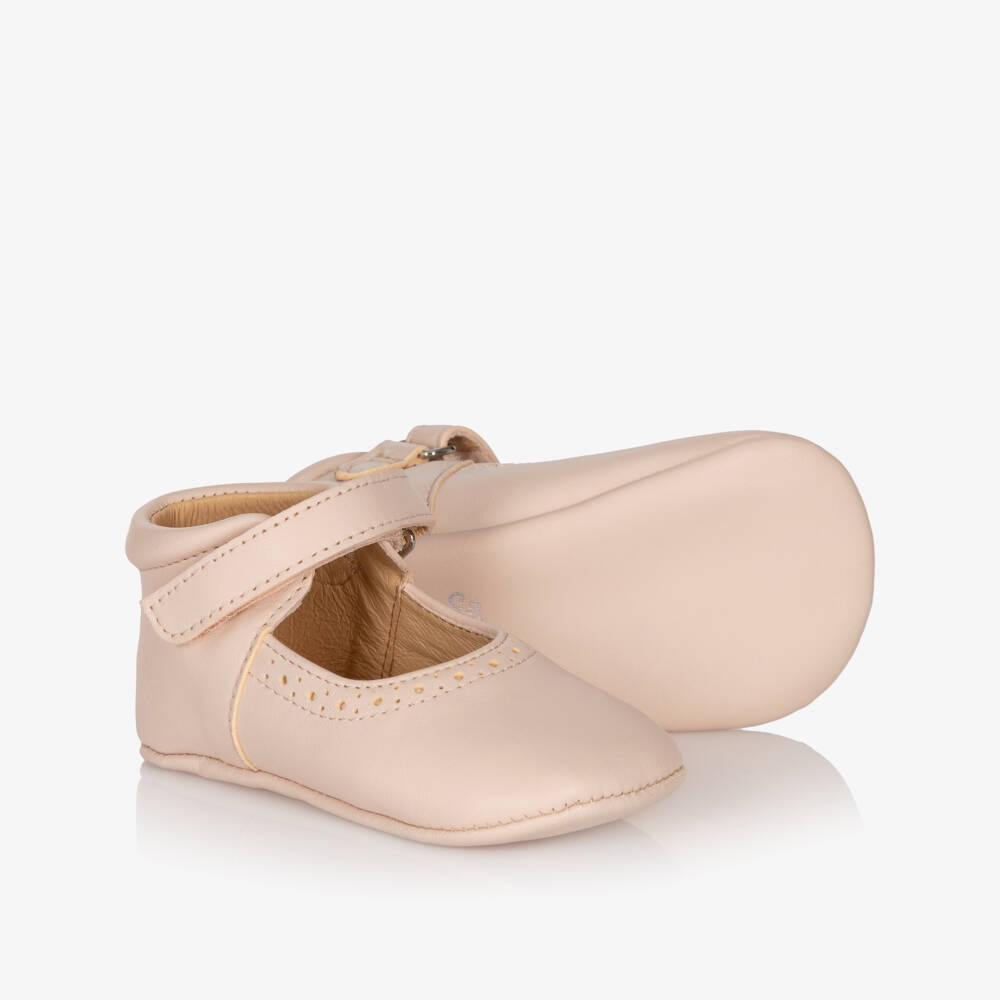 Tartine et Chocolat-Baby Girls Pink Leather Pre Walkers | Childrensalon Outlet