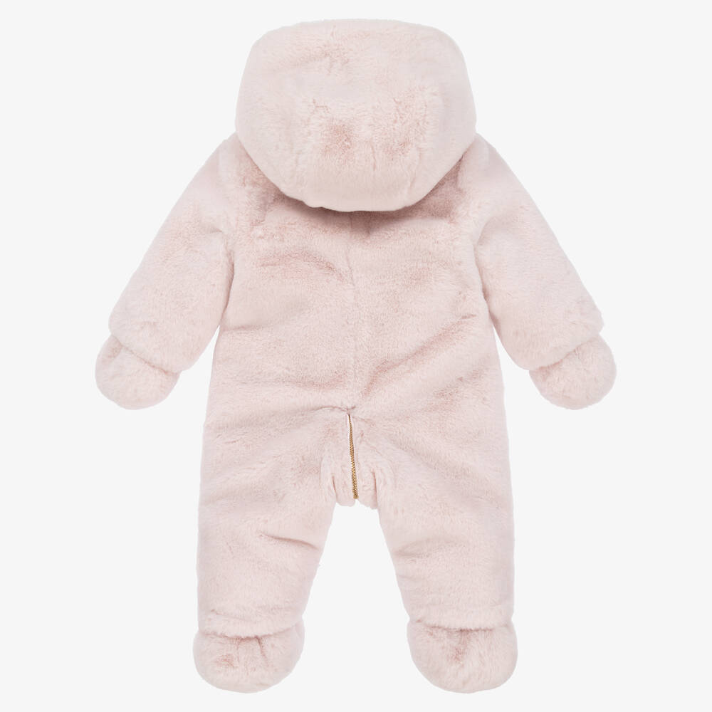 Tartine et Chocolat-Baby Girls Pink Reversible Snowsuit | Childrensalon Outlet