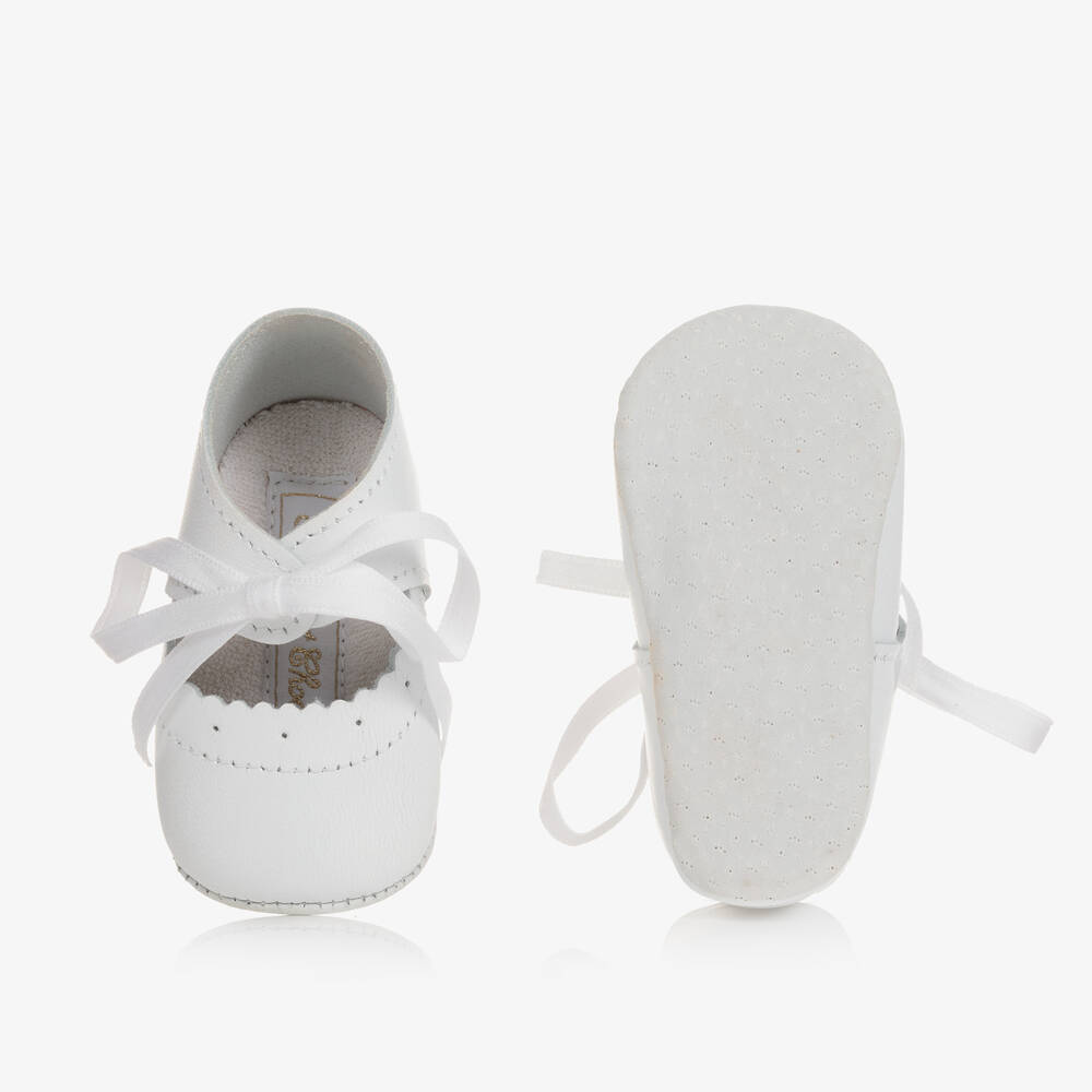 Tartine et Chocolat Baby Girls White Leather Pre Walker Shoes