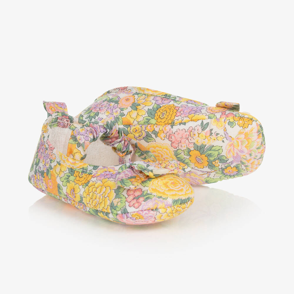 Tartine et Chocolat - Baby Girls Yellow Liberty Pre-Walkers | Childrensalon