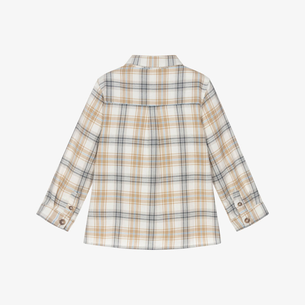 Tartine et Chocolat-Beige Checked Shirt | Childrensalon Outlet