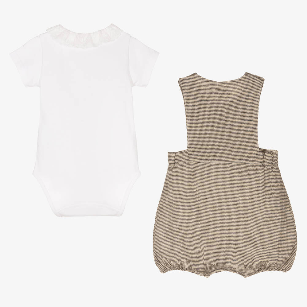 Tartine et Chocolat-Боди и бежевый хлопковый песочник | Childrensalon Outlet