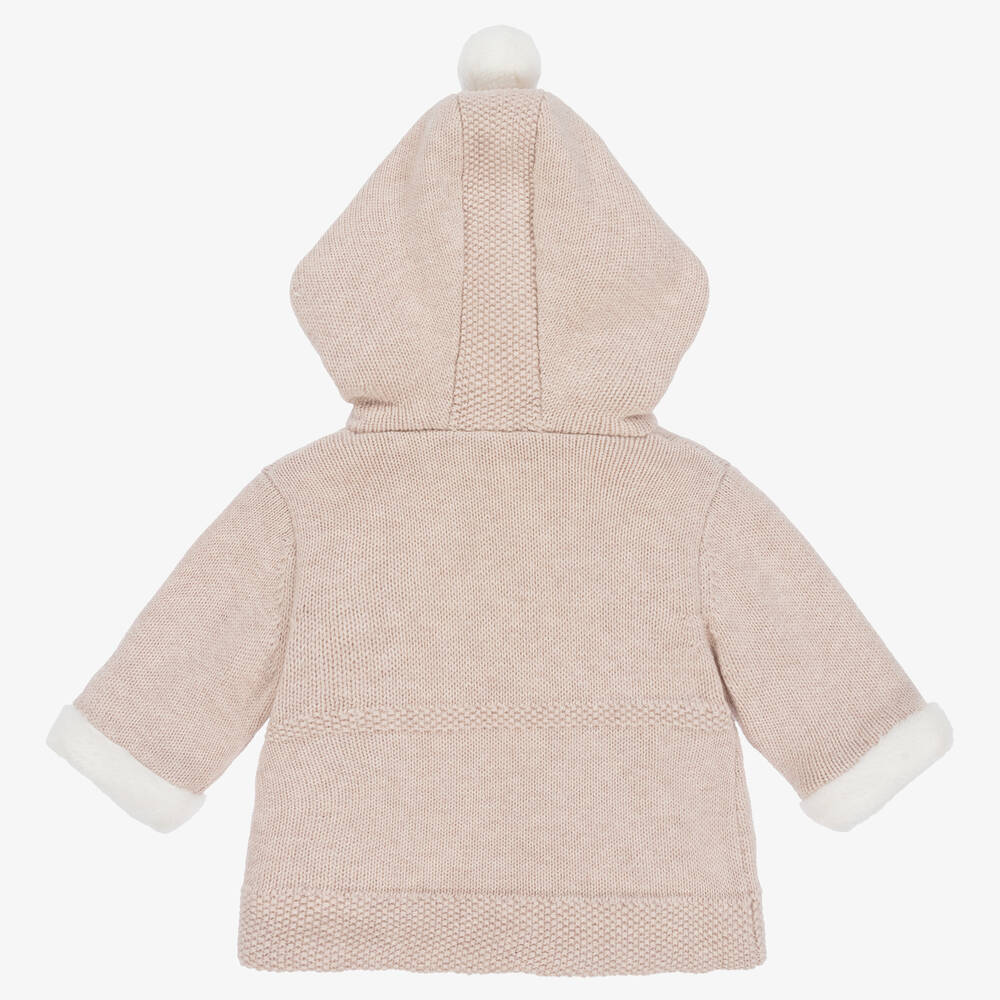 Tartine et Chocolat Beige Cotton Knit Baby Pram Coat Childrensalon Outlet