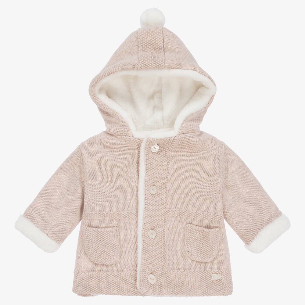 Tartine et Chocolat - Beige Cotton Knit Baby Pram Coat | Childrensalon