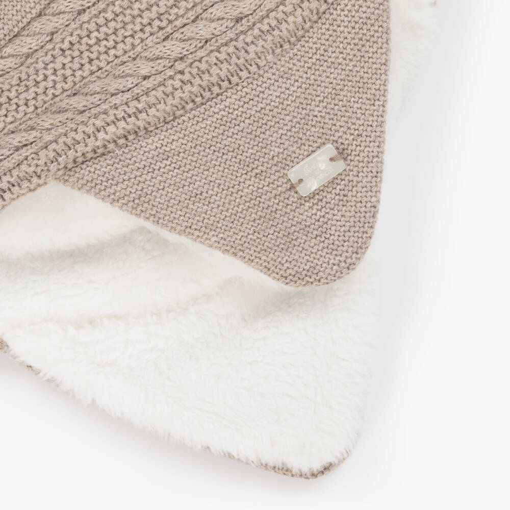 Tartine et Chocolat-Beige Cotton, Wool & Cashmere Knitted Hat | Childrensalon Outlet
