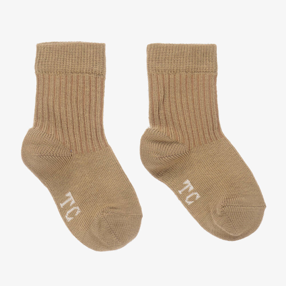 Tartine et Chocolat - Beige Knitted Cotton Socks | Childrensalon