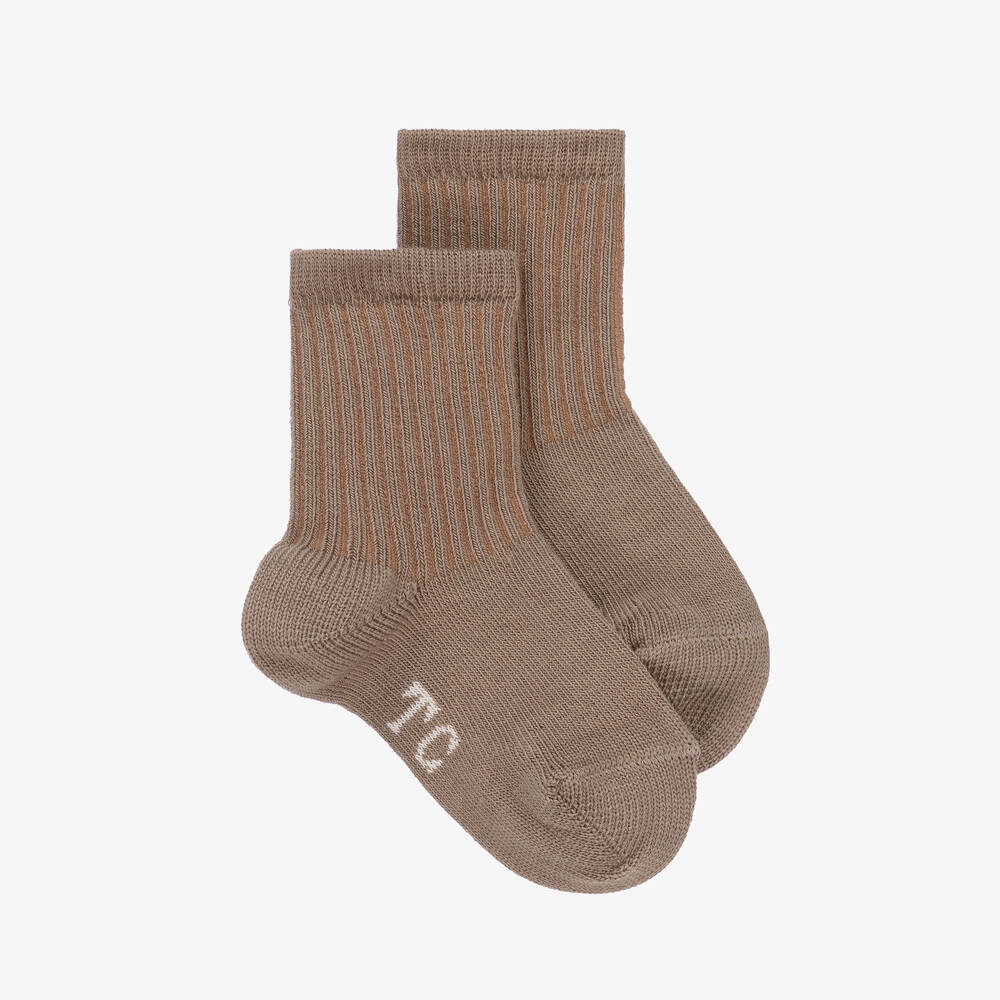 Tartine et Chocolat - Beige Knitted Cotton Socks | Childrensalon