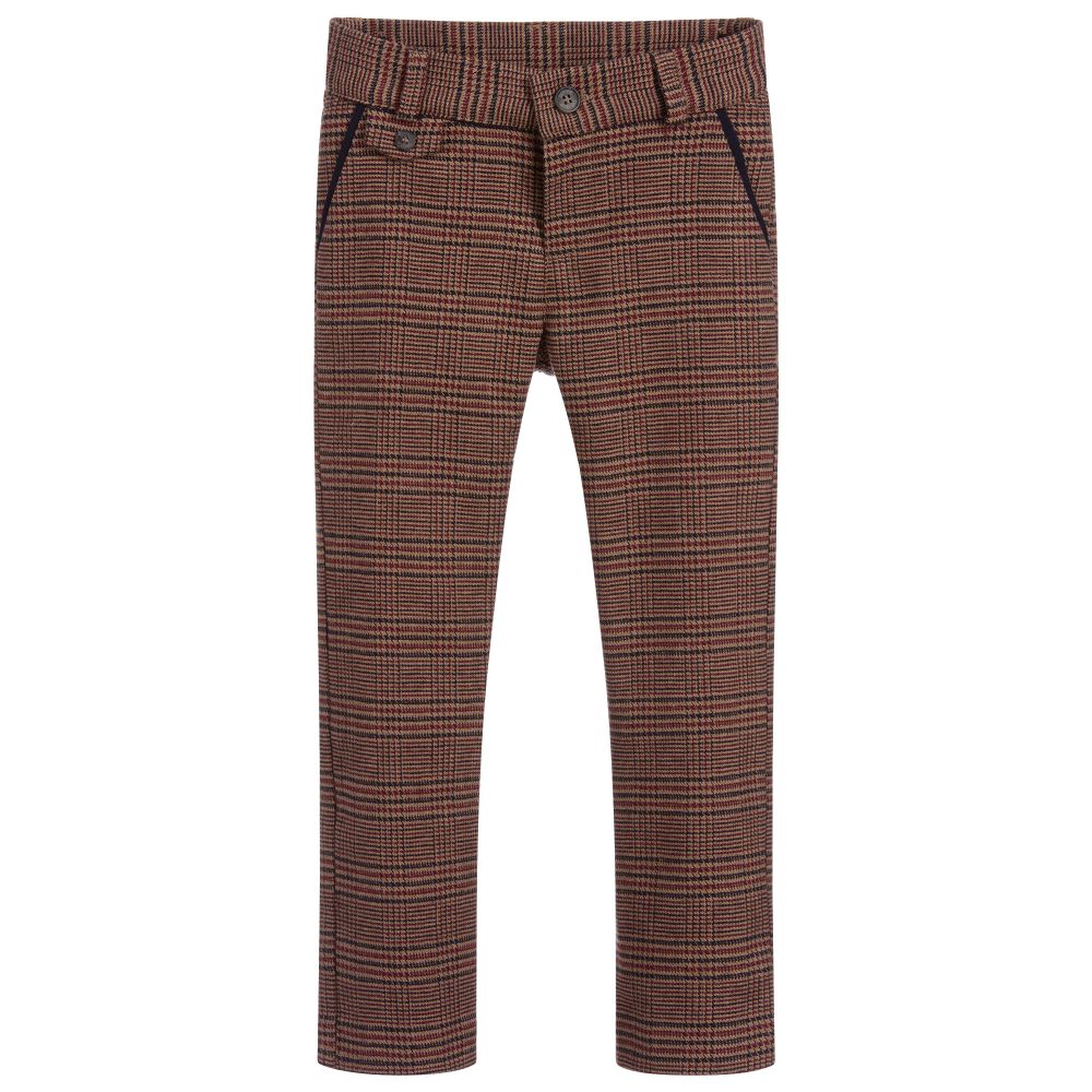 Tartine et Chocolat-Beige & Red Cotton Trousers | Childrensalon Outlet