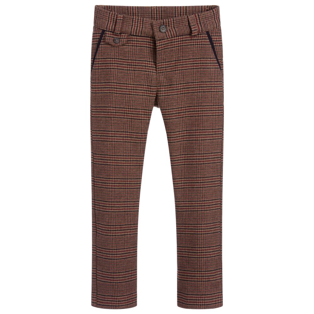 Tartine et Chocolat - Beige & Red Cotton Trousers | Childrensalon