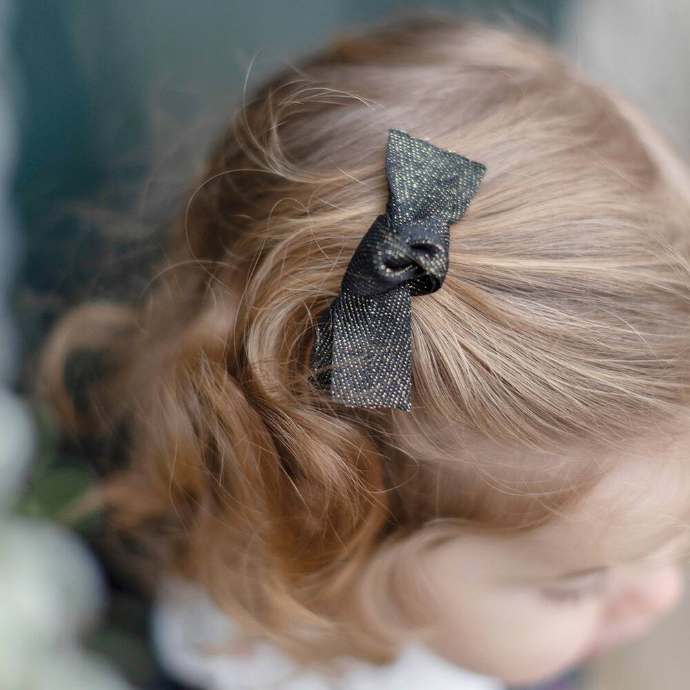 Tartine et Chocolat-مشبك للشعر مزين بفيونكة لون أسود (7 سم) | Childrensalon Outlet