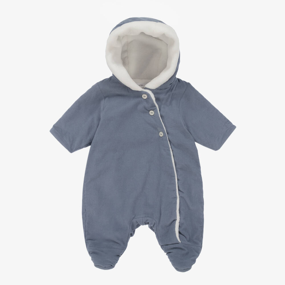 Tartine et Chocolat - Blue Corduroy Pramsuit | Childrensalon