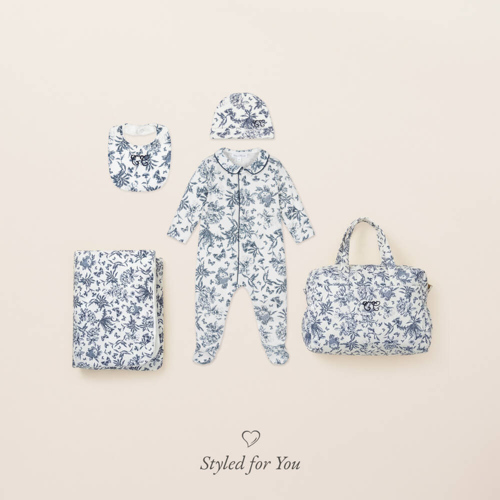 Tartine et Chocolat-حقيبة أطفال زرقاء بنقشة الأزهار | Childrensalon Outlet