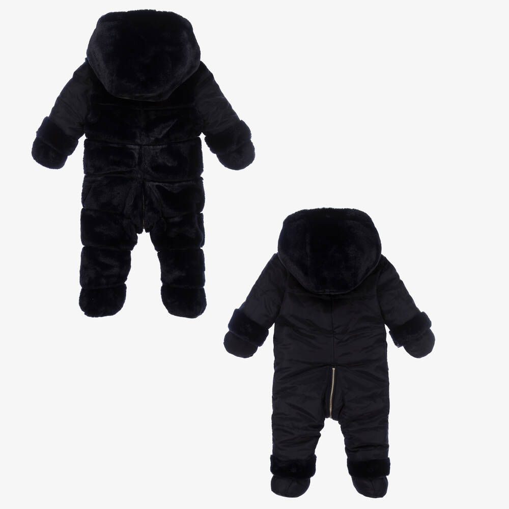 Tartine et Chocolat-Blue Reversible Baby Snowsuit | Childrensalon Outlet