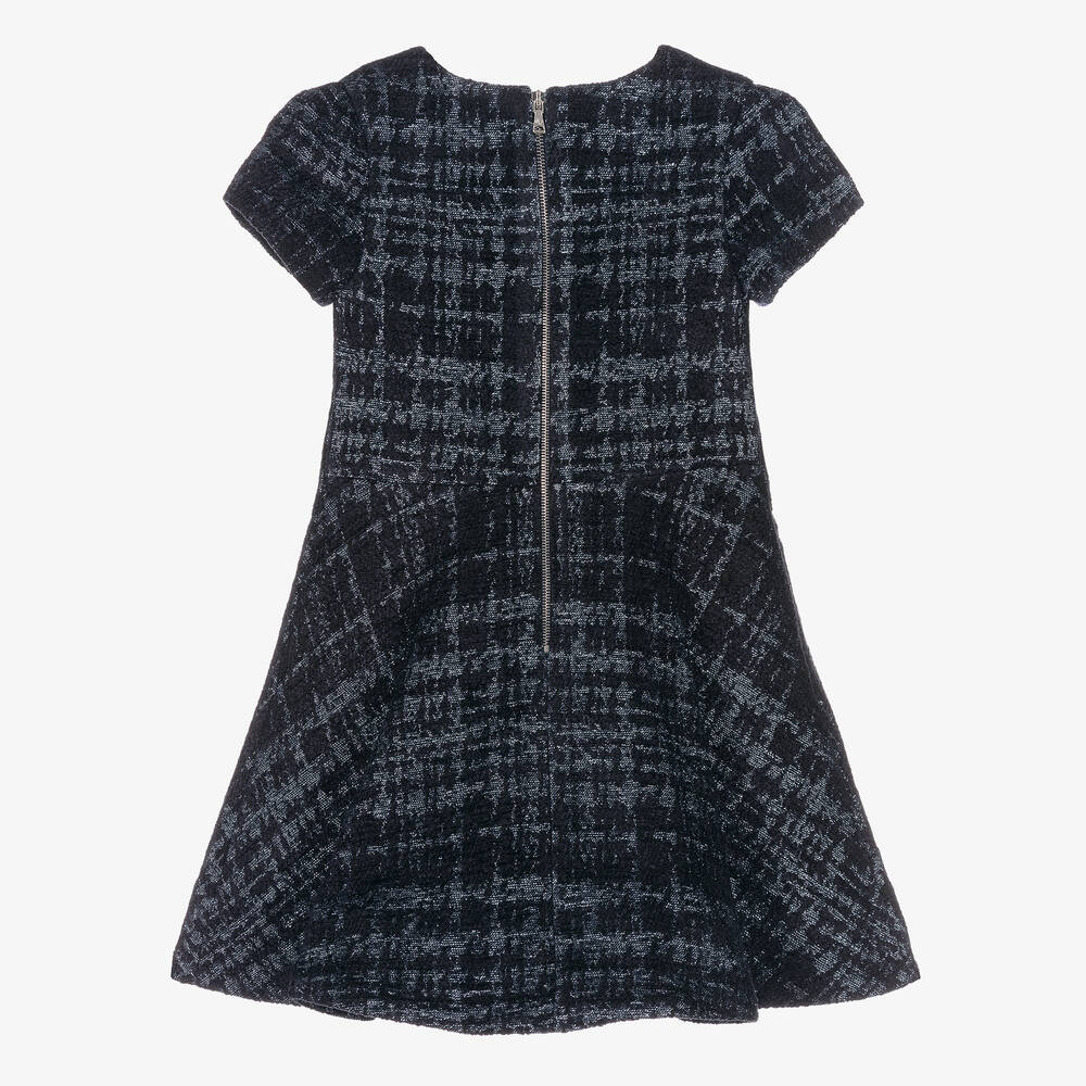 Tartine et Chocolat-فستان بوكليه جاكارد تارتان لون كحلي | Childrensalon Outlet