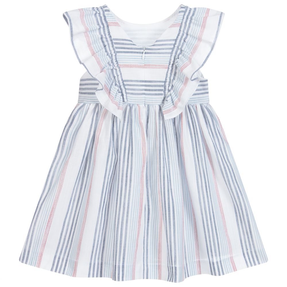 Tartine et Chocolat-Blue Striped Cotton Dress | Childrensalon Outlet