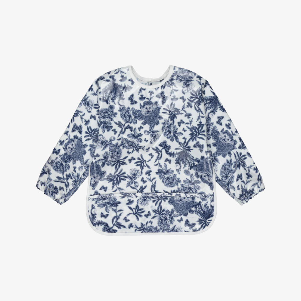 Tartine et Chocolat-Blue Toile De Jouy Apron Bib | Childrensalon Outlet