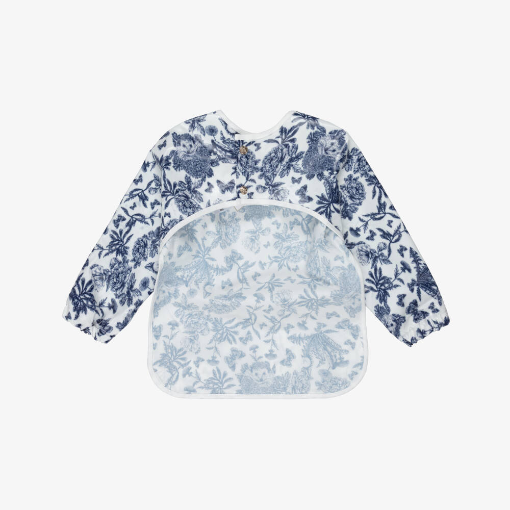 Tartine et Chocolat-Blue Toile De Jouy Apron Bib | Childrensalon Outlet