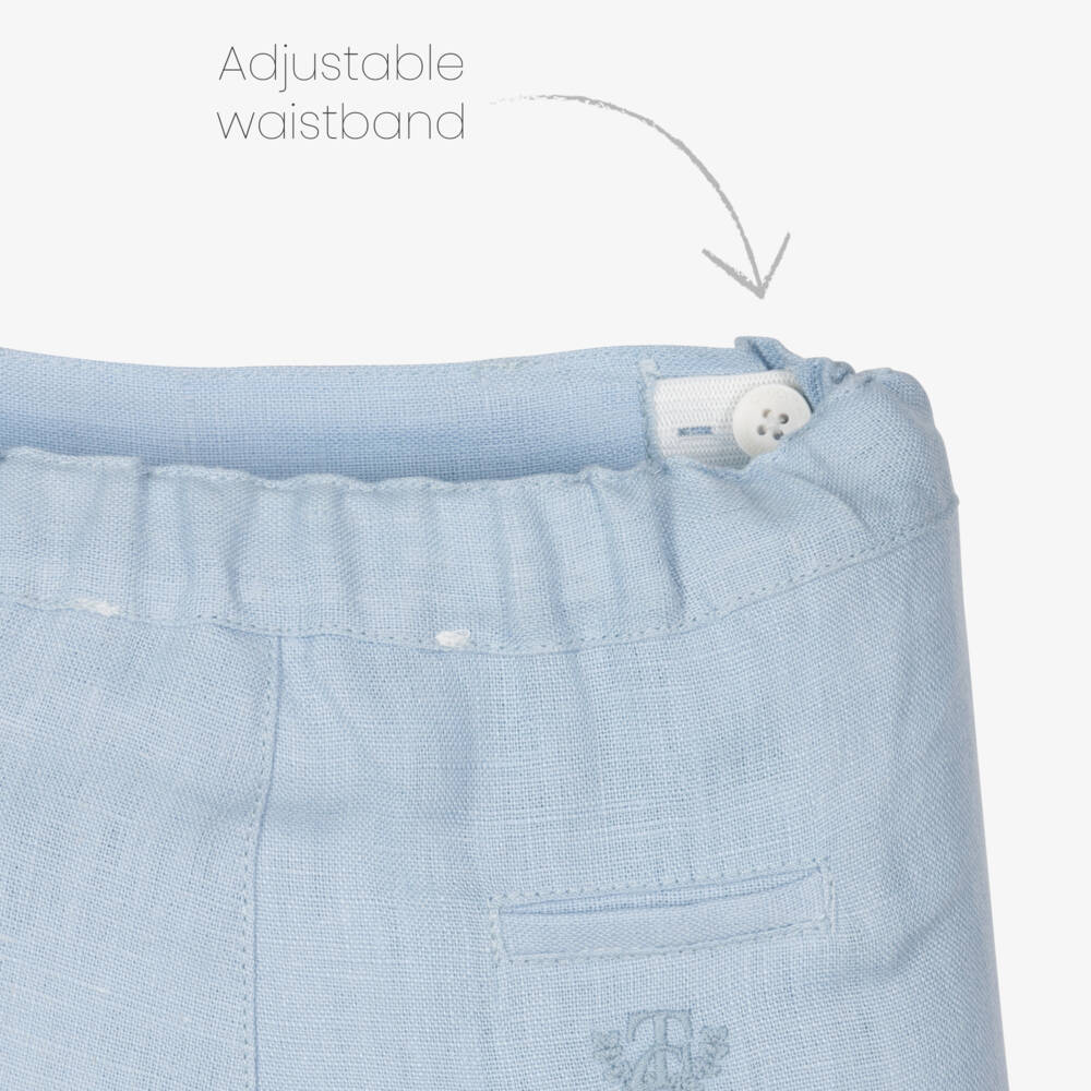 Tartine et Chocolat-Boys Azure & Ivory Linen Ensemble | Childrensalon Outlet