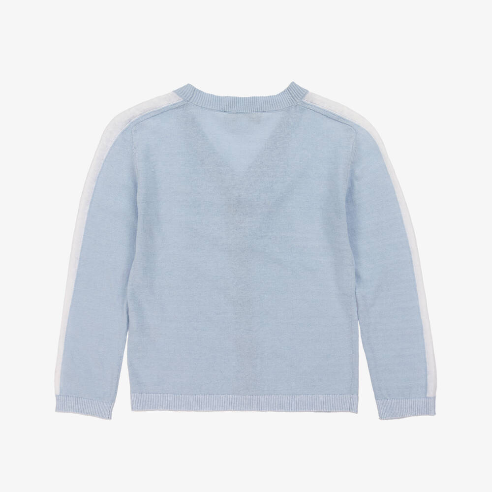 Tartine et Chocolat-Boys Azure Linen Blend Sweater | Childrensalon Outlet