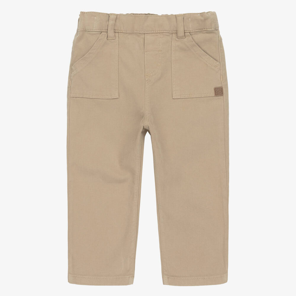 Tartine et Chocolat-Boys Beige Cotton Four-Pocket Trousers | Childrensalon Outlet