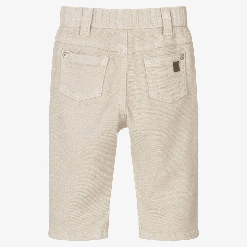 Tartine et Chocolat-Boys Beige Jersey Trousers | Childrensalon Outlet