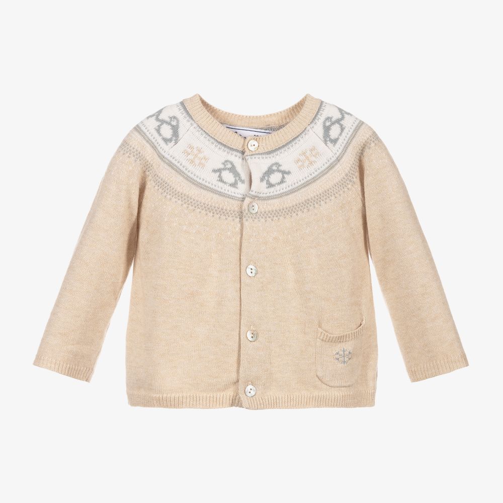 Tartine et Chocolat - Cardigan beige en maille Garçon | Childrensalon