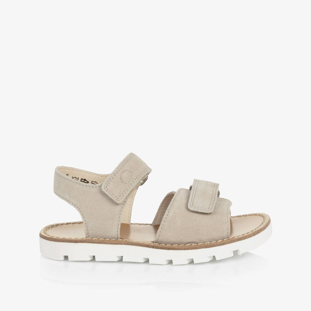 Tartine et Chocolat-Boys Beige Suede Leather Sandals | Childrensalon Outlet