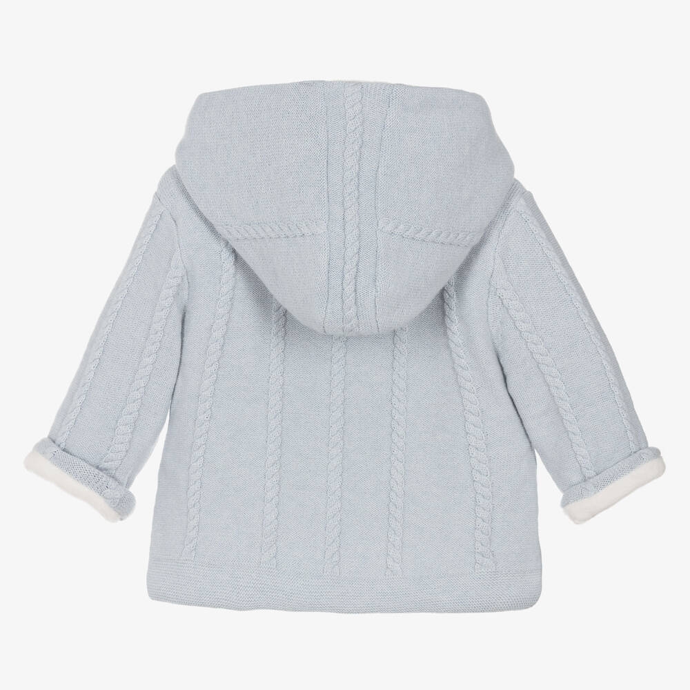 Tartine et Chocolat-Boys Blue Cable Knit Coat | Childrensalon Outlet