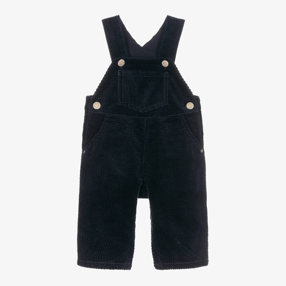 Tartine et Chocolat - Boys Blue Corduroy Dungarees | Childrensalon