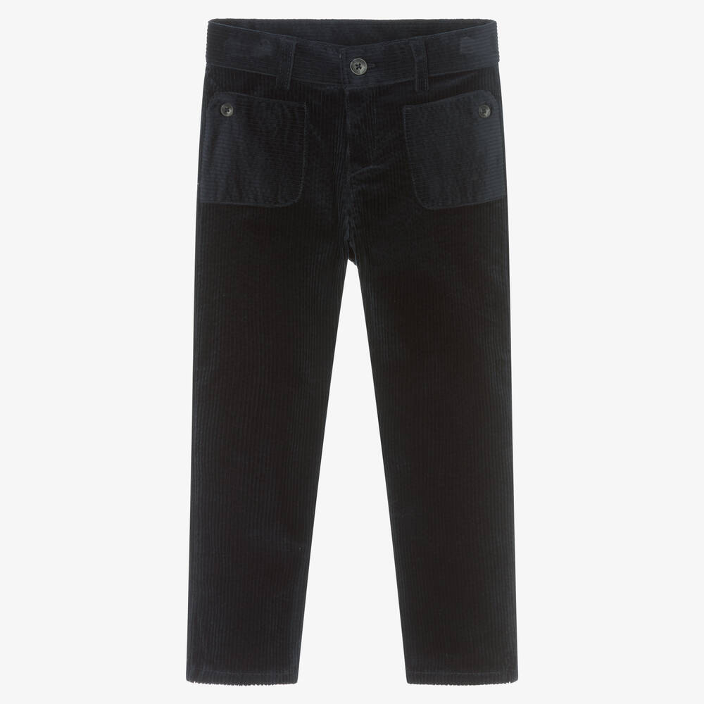 Tartine et Chocolat-Boys Blue Corduroy Trousers | Childrensalon Outlet