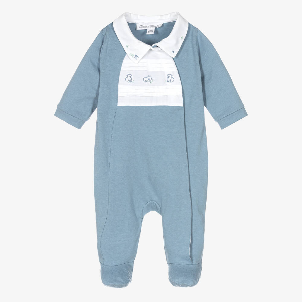 Tartine et Chocolat - Boys Blue Cotton Koala Babygrow | Childrensalon