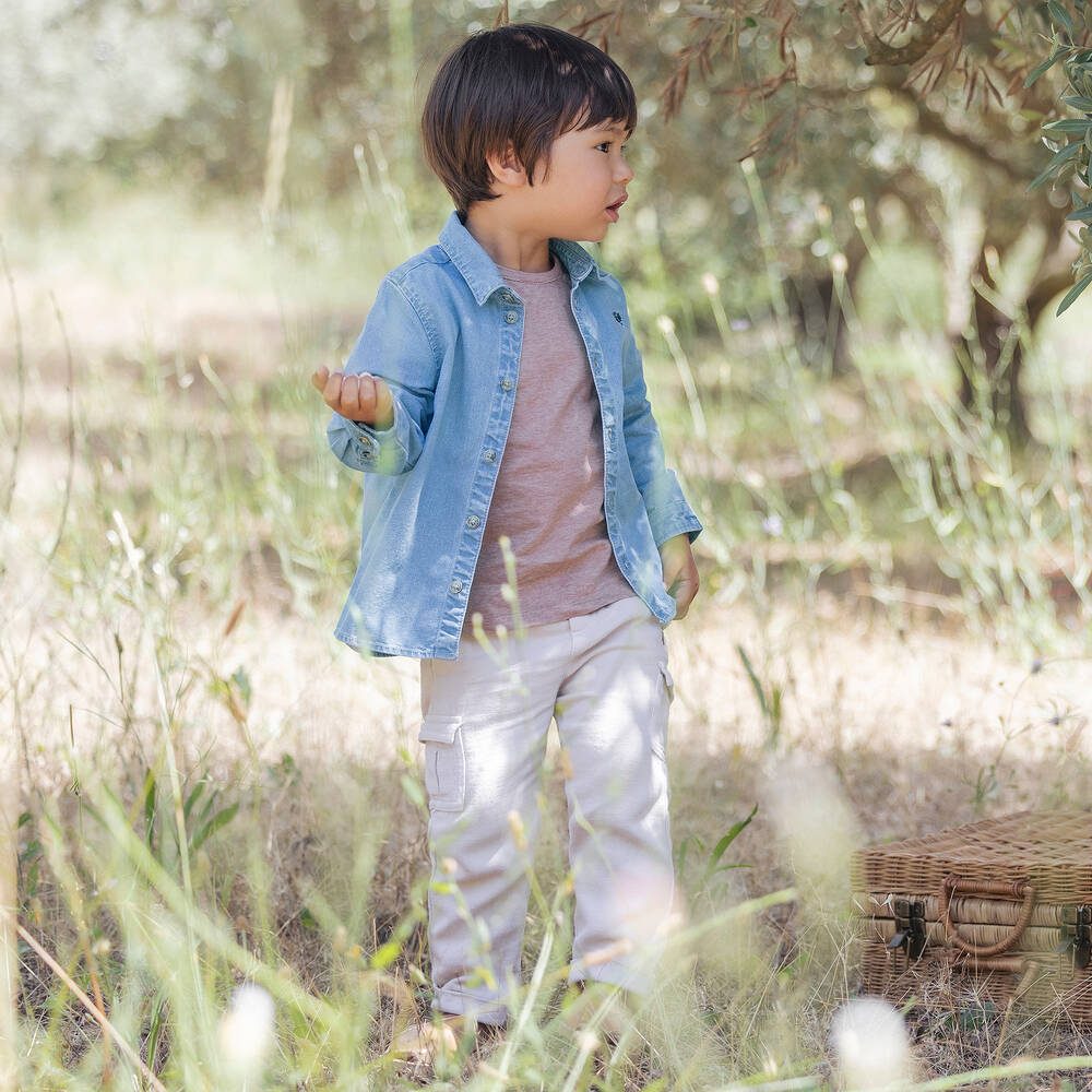 Tartine et Chocolat-Boys Blue Denim Shirt | Childrensalon Outlet