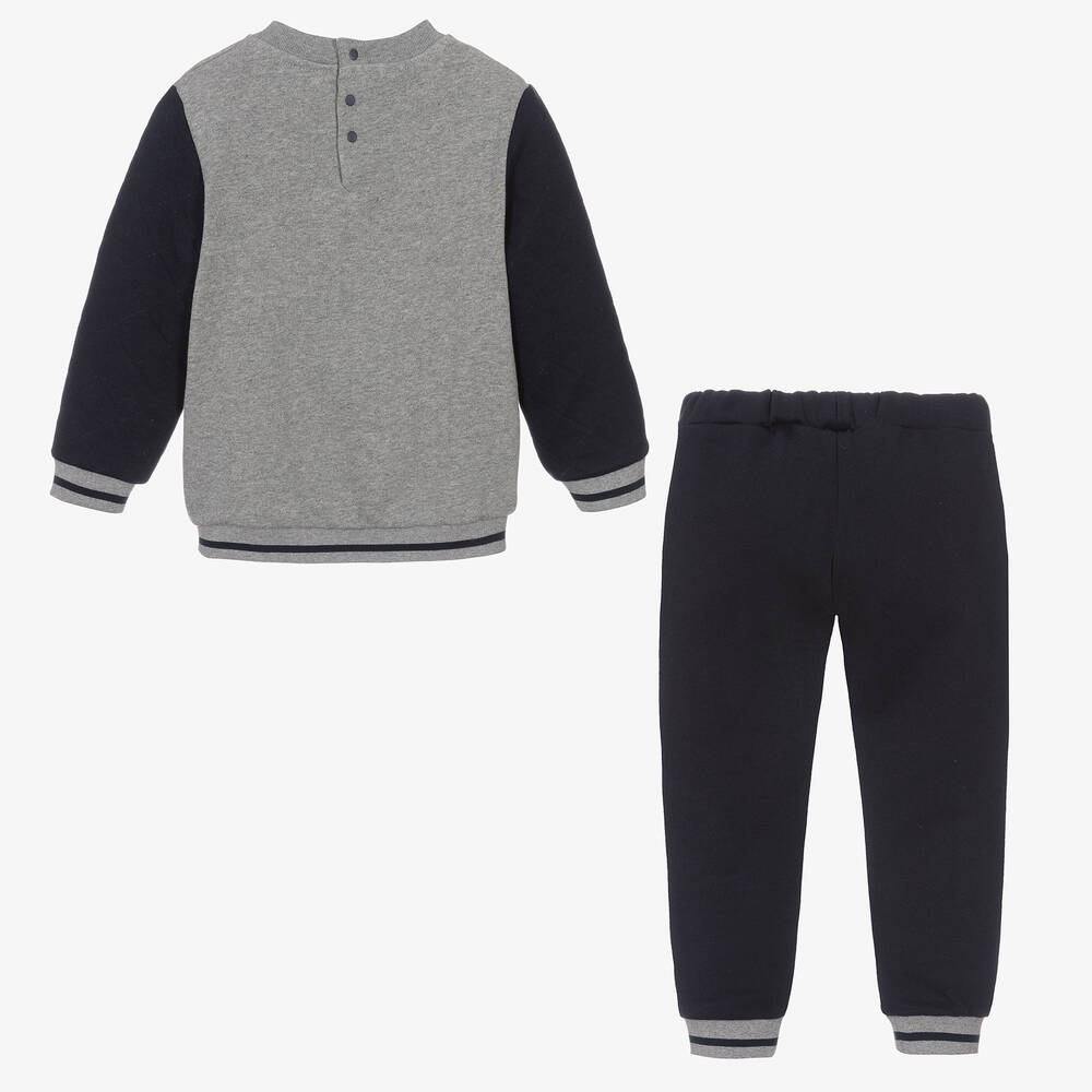 Tartine et Chocolat-Серо-синий спортивный костюм из хлопка | Childrensalon Outlet