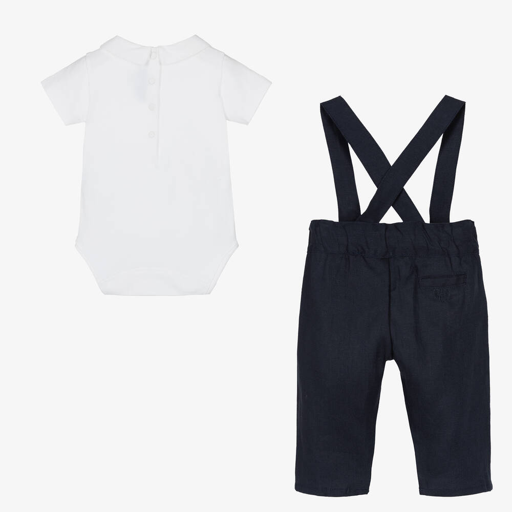 Tartine et Chocolat-Боди и синие льняные брюки | Childrensalon Outlet